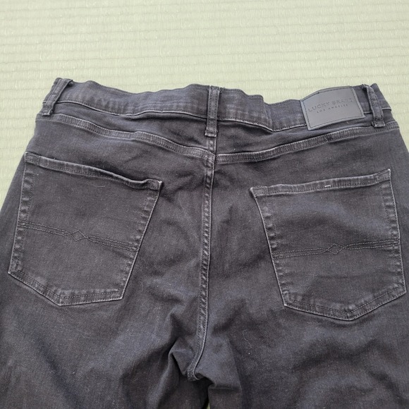Lucky Brand Black Jeans 410 Athletic Straight Fit Men's Sz 38x30 Denim Dark Flex - Picture 12 of 12